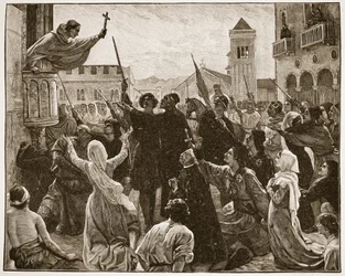 San Bernardo predicando la segunda cruzada, ilustración de 